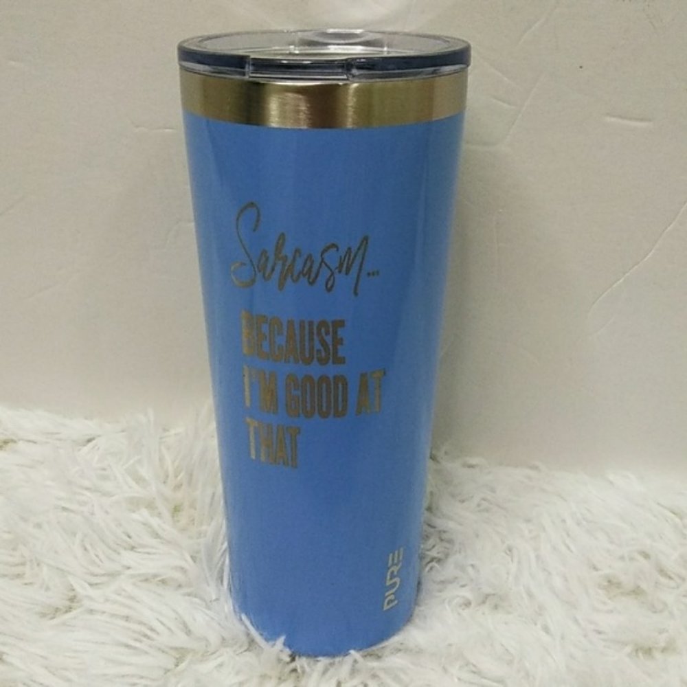 'Sarcasm: Because I'm Good At That' Large Aluminum Travel Mug by Pure
